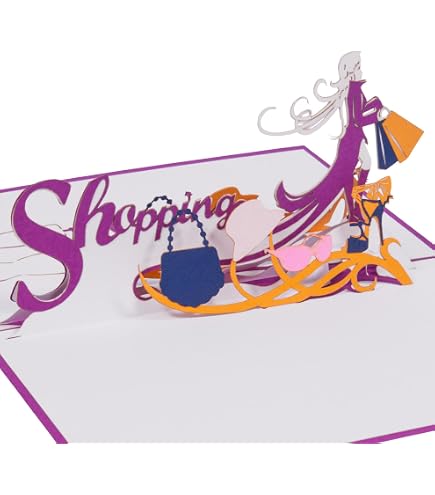 Pop-Up Geschenkkarte 'Shopping Queen' – 3D Cabrio Mit Tüten, Für Geldgeschenke & Gutscheine