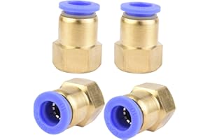 ANGEEK Lot de 4 raccords pneumatiques de 10 mm de diamètre extérieur x 3/8" Filetage intérieur PT droit Raccord pneumatique Push In Raccord pneumatique en ligne
