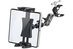 Tendak Supporto per iPad per Cyclette, Supporto Tablet per Microfono, Staffa Regolabile a 360 Gradi, Compatibile con iPad Pro, Air Mini, Samsung Galaxy Tab, Tutti i Telefoni e Tablet da 4,7-12.9"