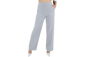 JOPHY & CO. Pantalone Donna con Tasche Leggero Comodo a Zampa Larga Elastico in Tessuto (cod. 6503)
