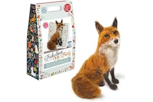 The Crafty Kit Company The Fabulous Mr Foxy Needle Felting Craft Kit for Improvers Including Corriedale Wool, Needles and Instructions