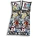 Produktbild Monster High und Ihre collen Clique Flanellbettwäsche / Monster High Ihre Clique Flanell Bettwäsche Monster High Flanell-Bettwäsche LOL mit Rotationsdruck. Material: 100% Baumwolle. Maße: 135 x 200 cm (Deckenbezug), 80 x 80 cm (Kissenbezug). Maschinenwaschbar bis 60 Grad. Trocknergeeignet. Mit Knopfverschluss. Kissenbezug mit Wendemotiv. Mit tollen Rotationsmotiven der Monster High Clique.