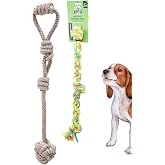 Proud Wave Dog Toy Colorful Pull Rope Cotton - Dog Biting Nibbling Toy Ball Floss (1PC, 2-Piece Toy S