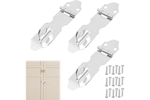 MUSIOOK 3-Piece Set Hasp and Staple Heavy Duty, Stainless Steel 2-Inch Shed Door Latch, Clasp Lock, Heavy Duty Padlock Hasp Lock, Shed Locks and Latches for Door Window Cabinet Pet Cage Crate Fitting