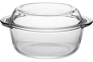 URBN-CHEF Borcam Pasabahce Cocotte ronde avec couvercle en verre - 1,5 l