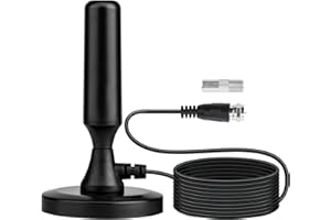 MEUKCEZ Indoor TV Aerial, TV Ariels Indoor Portable with Magnetic Base, 280+ Miles Long Range 360° Omni directional High Gain Digital Freeview Antenna 4K 1080P, Ideal for Home RV Caravan Marine (16.4ft)