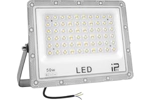 CREATESTAR Faretto LED da Esterno 50W, 4916LM 6500K Luce Bianca Fredda, IP66 Impermeabile, Faro LED Regolabile a 180° per Giardini, Terrazze, Garage e Sicurezza, Risparmio Energetico faretti led