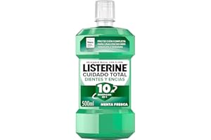 Listerine Protección Dientes y Encías (1 x 500 ml), enjuague bucal con flúor, colutorio encías con 10 beneficios en 1 y 12 h de protección, para unos dientes blancos
