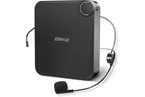 Giecy Amplificador de Voz Ultra Ligero con Micrófono,Sistema PA Portatil,Recargable Batería,Correa Ajustable para Profesores,Guías Turísticos,Fitness