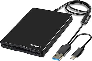 aelrsoch Diskettenlaufwerk, externes Diskettenlaufwerk, USB-Diskettenlaufwerk, Diskettenlaufwerk USB, 3.5 externes Diskettenlaufwerk, 1.44 MB/2 HD-Diskettenlaufwerk, Für Win 7/8/10/11 etc