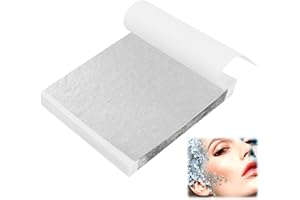 UKOFEW 100 Feuille D'argent,8x8.5cm Artisanat Feuille D'argent, Feuille Imitation pour la Création Artistique, Aménagements Intérieurs, Manucure, Création DIY (Argent)