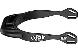 Sprenger fairRider Sporen aus schwarzem Aluminium I leicht und eloxiert I mit gebogenem Kunststoffhals in schwarz I runder sowie abgeflachter Kunststoffhals