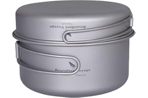 Boundless Voyage Vaso da Esterno in Titanio da 750ml 800ml 1100ml 1300ml con Manico Piegato sul Coperchio Escursione da Campeggio in Campeggio da Picnic Picnic Ultraleggero