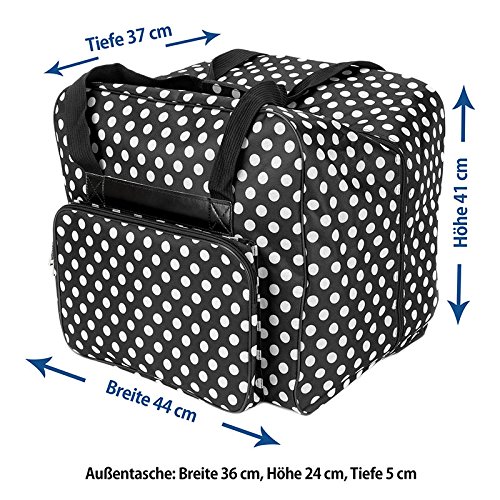 Over-Coverlock Tasche schwarz/weiß gepunktet - 2