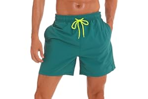 Arcweg Men's Swim Trunks Quick Dry Mesh Lining Swimming Shorts Boys Beach Shorts Black Blue Red Board Shorts Swimwear Surf Shorts