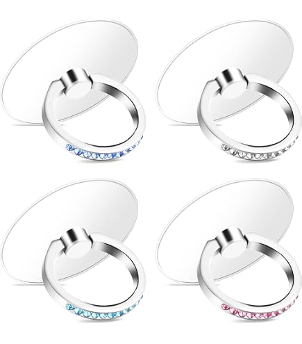 Ymapinc 4 Stuks Telefoonringhouder – Met Strass, 360° Draaibaar, Voor Telefoon En Tablet