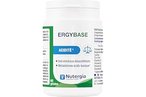 Nutergia – Acidité – Maintien de l’équilibre acido-basique – Fonctionnement des enzymes digestives – Complément alimentaire – 60 Gélules – Fabrication Française
