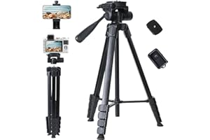 Camera Tripod for Canon Nikon Sony, LINKCOOL 67 Inch Lightweight DSLR Tripod Camera Stand with Detachable 3 Way Pan Head, Remote & Universal Phone Mount