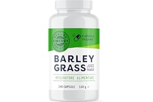 Vimergy Barley Grass Juice Powder, 30 Dosi – Capsule d’Erba d’Orzo Super Green – Erba d’Orzo Senza Antiagglomeranti, Riempitivi, Aromi o Zucchero - Vegano, Senza OGM e Senza Glutine (240 Capsule)