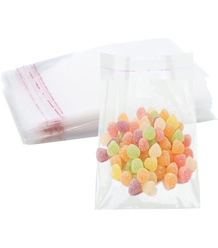 400 Sachets Transparents Adhésifs 7x10 Cm - Alimentaires, Pour Bonbons, Biscuits, Cadeaux