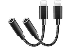 SENNIPS [Apple MFi Certified] 2 Pack iPhone 3.5mm Headphone Adapter, Lightning to 3.5mm Earphone Jack Adapter Aux Audio Dongle Converter for iPhone 14/13/12/11/11 Pro/XR/X/XS/8/8/7/7Plus