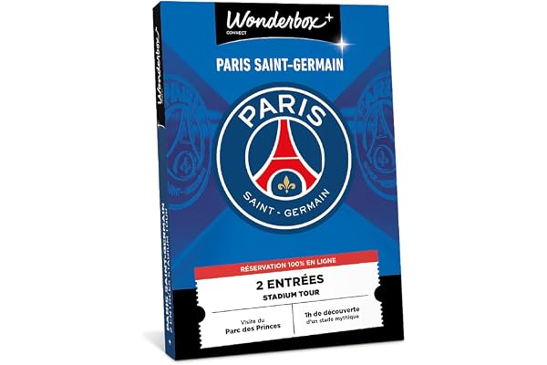 Wonderbox Connect - Coffret Cadeau - PSG Stadium Tour - 2 entrées pour Une Visite du Stade Mythique et du musée - Parc des Princes - Validité 27 Mois