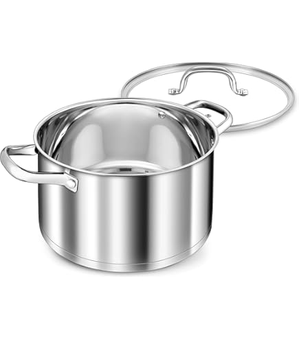 Herogo Suppentopf 7,8 Liter Edelstahl - Mit Glasdeckel Für Alle Herdarten