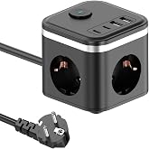 3680W Pro Power 2xType-C ve 2x USB Girişli Anahtarlı 3l&uuml; &Ccedil;oğaltıcı K&uuml;p 2mt Kablolu Priz