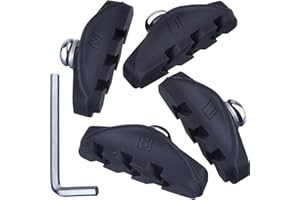 Yinteloo Bike Brake Pads, 2 Pairs Road Brake Pads C Shaped Pads for Mountain Bike Brake Pads Caliper Brake Blocks Bicycle Road Brake Blocks Reliable in Wet Condition with Installation Tool 50 mm