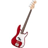 Fender Squier Debut Serisi Precision Bass Elektro Gitar, Yeni Başlayanlar İ&ccedil;in Gitar, Saten Dakota Kırmızısı