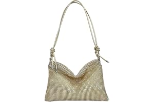 VIDSTW Strass Brillants Pochettes et Clutches Femme, Grande Capacité Pochette, Réglable Sacoche Femme Bandoulière, Applicable à Pochette Ceremonie Mariage, sac de Banquet, Pochette de Fête