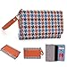 Produktbild Kroo Clutch Wristlet Wallet Fall für Motorola Moto X Play Smartphones mehrfarbig Blue Houndstooth and Orange