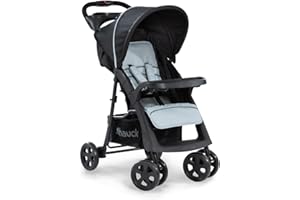 hauck Passeggino Shopper Neo 2 - Compatto dalla Nascita fino a 22 kg e Pieghevole con 2 Portabibite e Vassoio, Reclinabile con Finestrina - Portaoggetti XL Fino a 3 kg - Nero, Argento