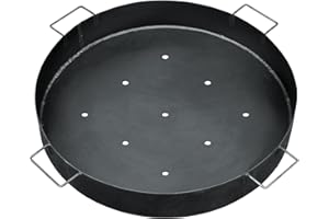 bellissa bac à Charbon émaillé - 95585 - barquette pour Grill en tôle d'acier émaillée pour Emplacement pour feu en gabionle - diamètre 65 cm, Hauteur 10 cm