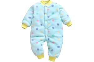 Huttam Pyjama Bebe Garcon 0-18 Mois Hiver Chaud Surpyjama Polaire Bebe Fille Combinaison Épaisse Velours Grenouillère Animaux Body Manche Longue Ouverture Devant Avec Bouton