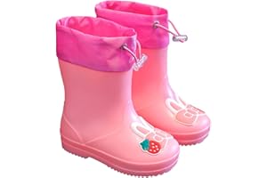 BIISDOST Stivali di gomma per bambini 23 ragazze, stivaletti per bambini, con cartoni animati, antiscivolo, da giardino, per ragazzi, stivali da pioggia, stivali corti, impermeabili
