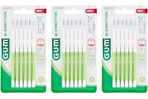 GUM Scovolino Interdentale Bi-Direction Punta Ultra Fine Fine ISO1, 6 Pezzi