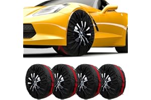 UHETLET 4 PCS Fundas Protectoras para Neumáticos 19"-23" | Bolsas de Almacenamiento con UV | Cubiertas para Ruedas de Coche y Caravana | Protege Neumáticos de Invierno/Verano