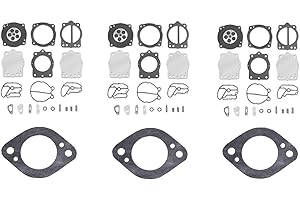 JSP MANUFACTURING Carb Rebuild Kit Compatible with Keihin Carburetors for Polaris OCTANE GENESIS FREEDOM VIRAGE PRO 1200 SLH SLHX SLTH SLT SL 900 XL 1050 With Base Gaskets (3Pack)
