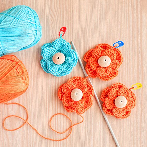 Faburo 50er Maschenmarkierer Stricken Mit 10er Edelstahl Stricknadeln ,Maschenmarker Klein Häkeln Ringe für Handarbeiten - 7