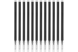 MXYVRIX Pack de 12 recambios azules borrables de 0,7 mm para bolígrafos Pilot FiXion, tinta termosensible, escritura lisa de 400 m, punta de calidad japonesa,para escritura diaria y profesional (Negro, 0.7mm)