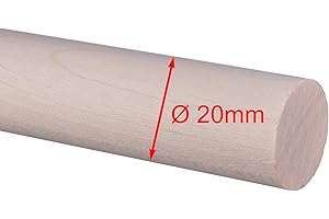 HOLZTECHNIK FERDINAND MEISE Tige ronde en bois d'érable - Diamètre : 15 mm - 20 mm - 25 mm - 30 mm