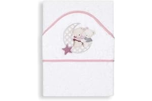 various Mantello da bagno con cappuccio in spugna 100% cotone, misura 100 cm x 100 cm, asciugamano per bambino con cappuccio per bambini piccoli, morbido e assorbente con un design amorevole, colore: