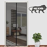 Lifekrafts Polyester Mosquito Screen Curtain for Main Doors Mesh with Magnets (Black, 180 x 70 Cms)