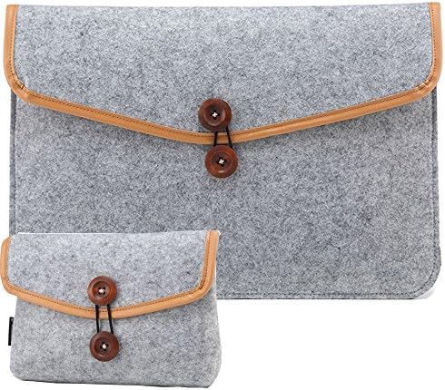 RAINYEAR Protective Folio Felt Sleeve iPad Pro Paperwhite Accessory Computers Laptop Felt Sleeve for 13-13.3 Inch Apple Macbook Air/Pro, 13" Lenovo/Dell/HP/Samsung(Lightgray)