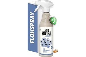 ‎ENVIRA Envira Floh Abwehrspray 500 ml - Flohspray für Wohnung & Möbel mit Fernhaltewirkung gegen Flöhe, Katzenfloh, Hundefloh - Flöhe bekämpfen - Effektives Flohmittel & Flohschutz (PT19)