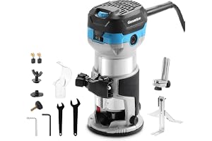 Genmitsu överfräs och trimmer 1,25 HP, med fast bas, 6 variabla hastigheter, 10 000 – 30 000 varv/min, med 1/4 tums spänntång