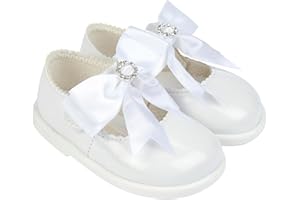 EARLY DAYS Baypods, Toddler Shoes with Hard Sole, Baby Girls First Walking Shoes with Anti-Slip Sole, First Walkers with Bow, Made in The UK, Made in The UK,