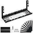 Under Desk Cable Management Tray, Adjustable cable organizer, Under Desk Cord Organizer with Clamp Mount System for Wire Management, Metal Wire Cable Holder for Desks, Offices, No Need to Drill Holes