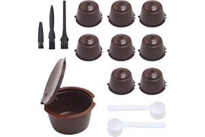 UTMACH 9 Pezzi Capsula Caffè Riutilizzabile con 2 Cucchiaio di Plastica e 1 Spazzola per La Pulizia3 Capsula di Plastica Riutilizzabile Filtro a Capsula di Caffè Riutilizzabile